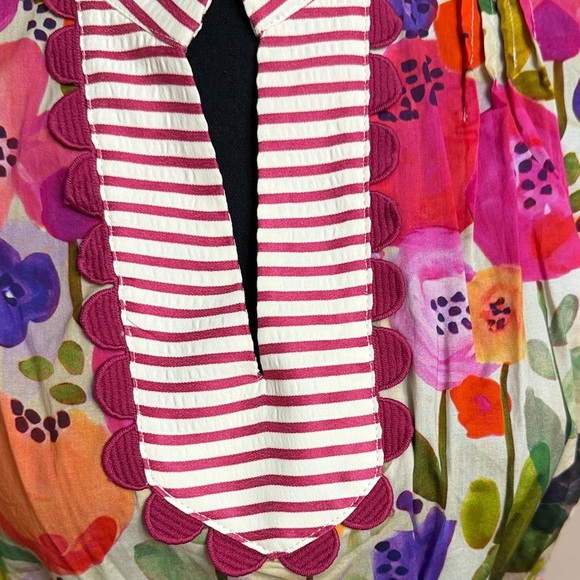 Vibrant Floral Ruffle Sleeve Dress - Picture 4 of 12